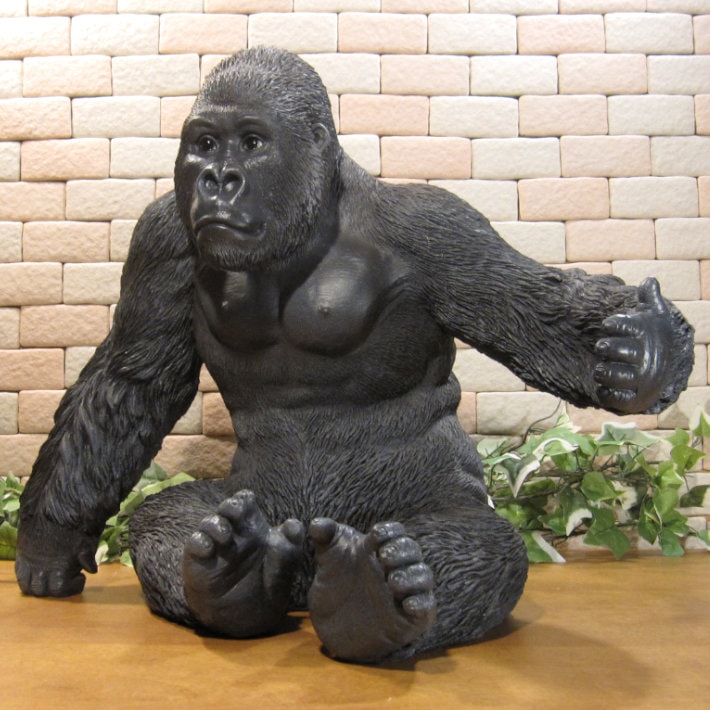 リアルな動物の置物 ゴリラ ラージサイズ プランター付き