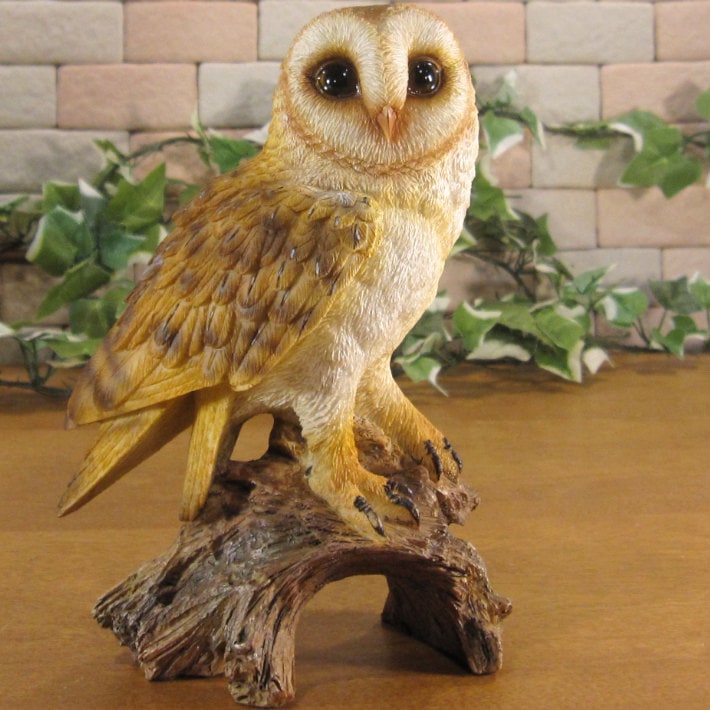 リアルな鳥の置物 ふくろう 2種セット オウル フクロウ ガーデン 店舗