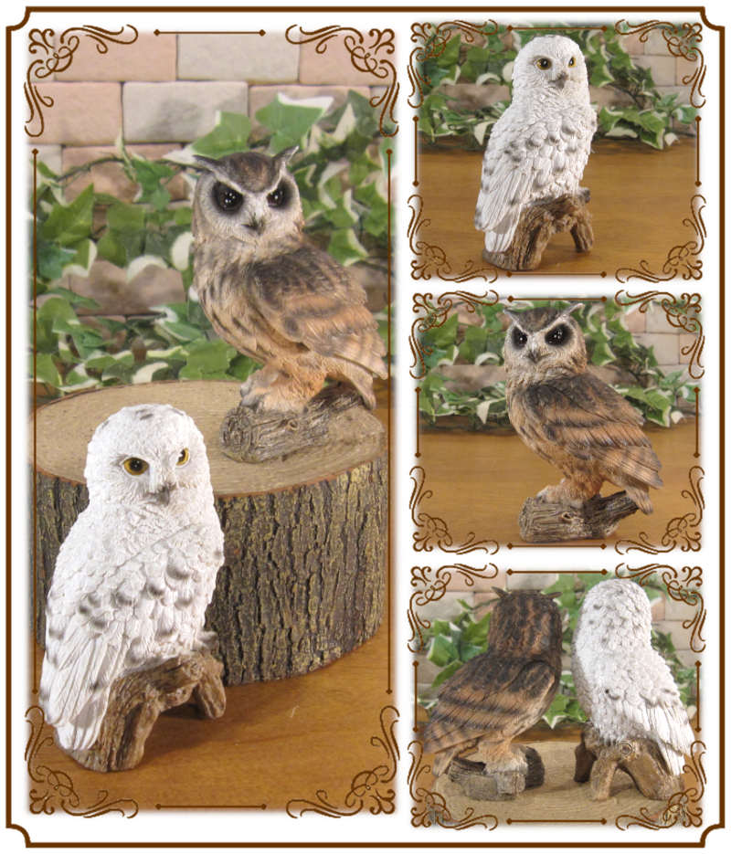フクロウ置物 角フクロウ置物／B1 | suzukikago