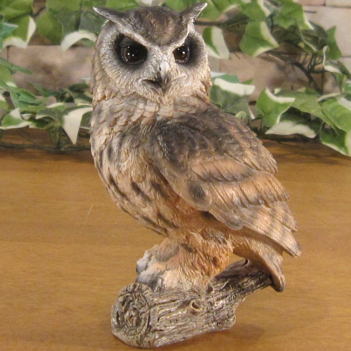 木製フクロウの置物 約30cm ふくろう フクロウ 置物 木彫り おしゃれ オブジェ 木製 天然木
