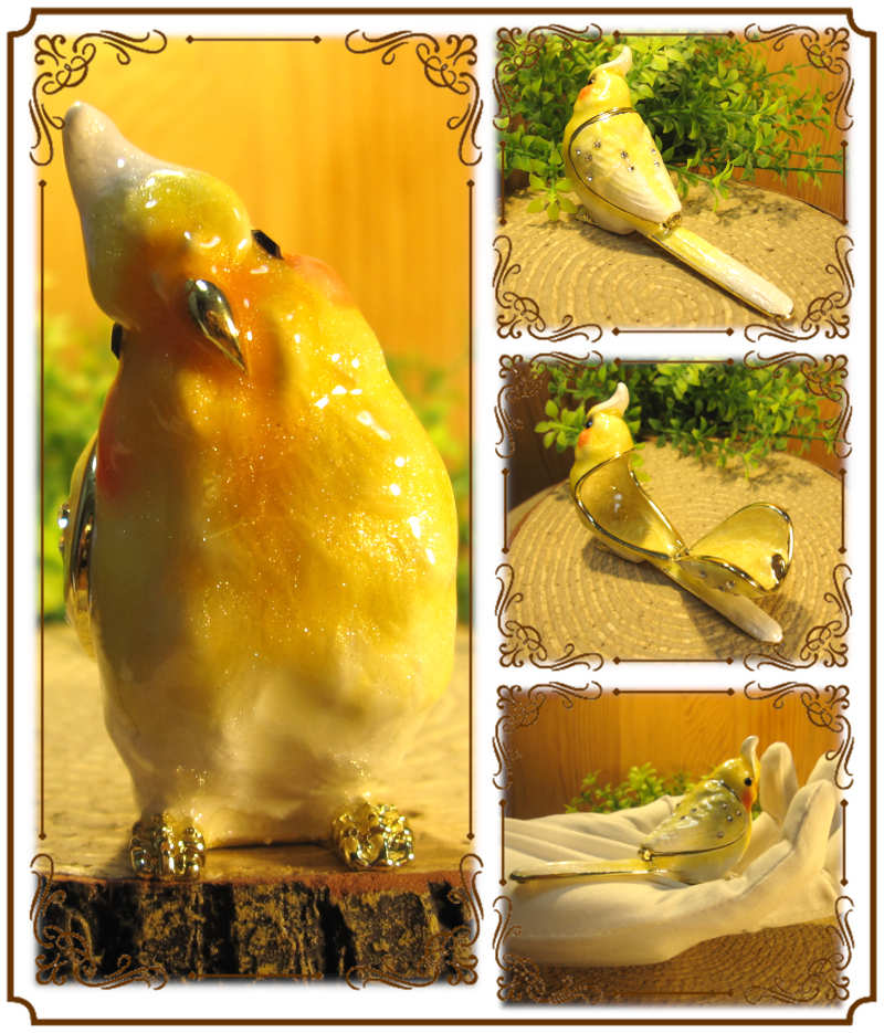 陶製 可愛い小鳥の小物入れ 新作入荷 新品