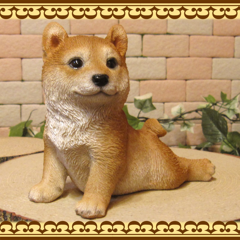 犬の置物 柴犬 子いぬ 休憩中 日本犬 ガーデン オーナメント 装飾 ベランダアート イヌオブジェ フィギュア ガーデニング 玄関先 かわいい動物グッズの通販なら 雑貨の森 Ki Ra Ra
