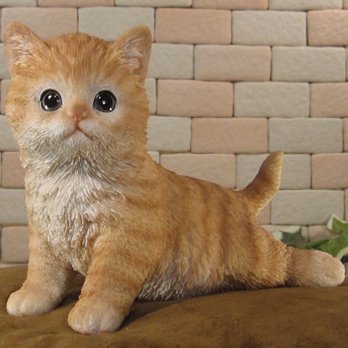 猫の置物 キャット 休憩中！ チャトラ ガーデン オーナメント 店舗