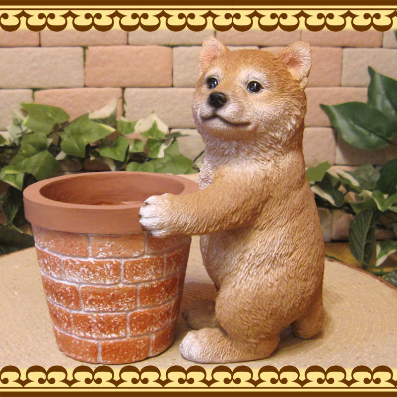 ガーデニング インテリア 玄関 置き物 犬 観葉植物カゴ 【公式通販】