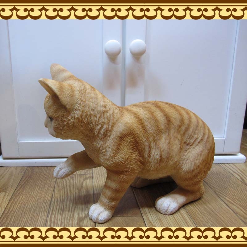 ♪猫の親子♪オブジェ・とても可愛いリアルな置物（ドマン・イタリア製）