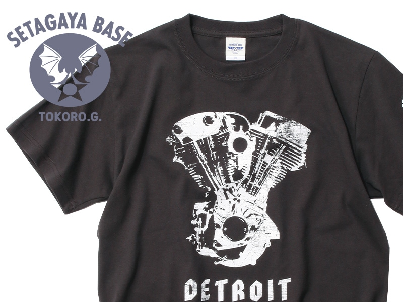 DETROIT GASOLINE ALLEY CUSTOMS Tシャツ(スクラッチ) スミクロ