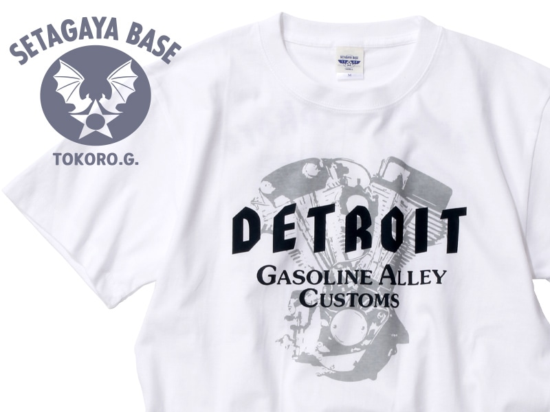 DETROIT GASOLINE ALLEY CUSTOMS Tシャツ ホワイト / 世田谷