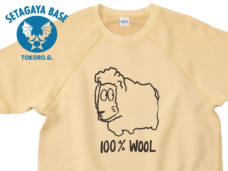 100% WOOLトンプキン 半袖スウェットTシャツ ライトイエロー | [NEW/新