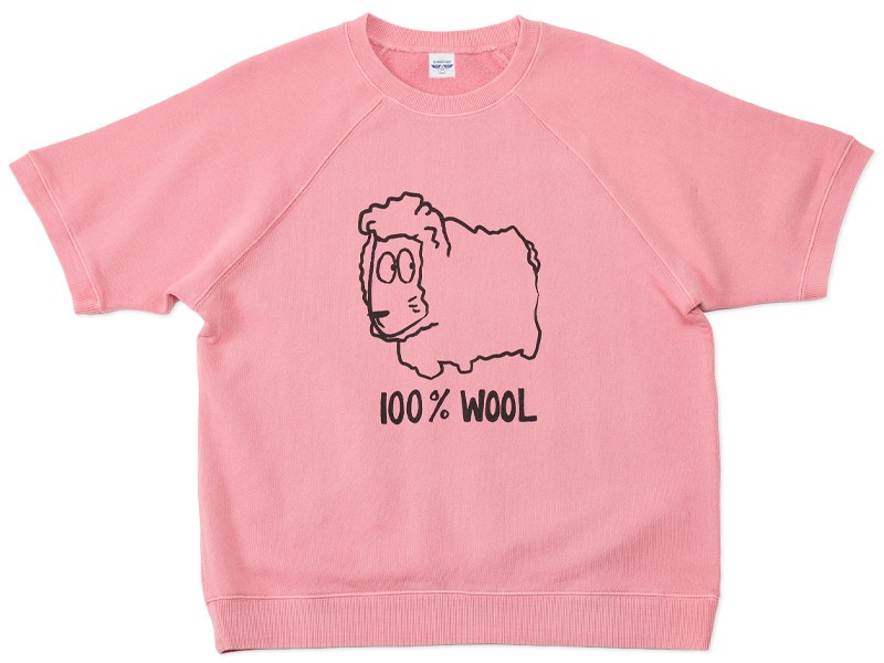 100% WOOL�ȥ�ץ��� Ⱦµ�������å�T����� �ԥ�