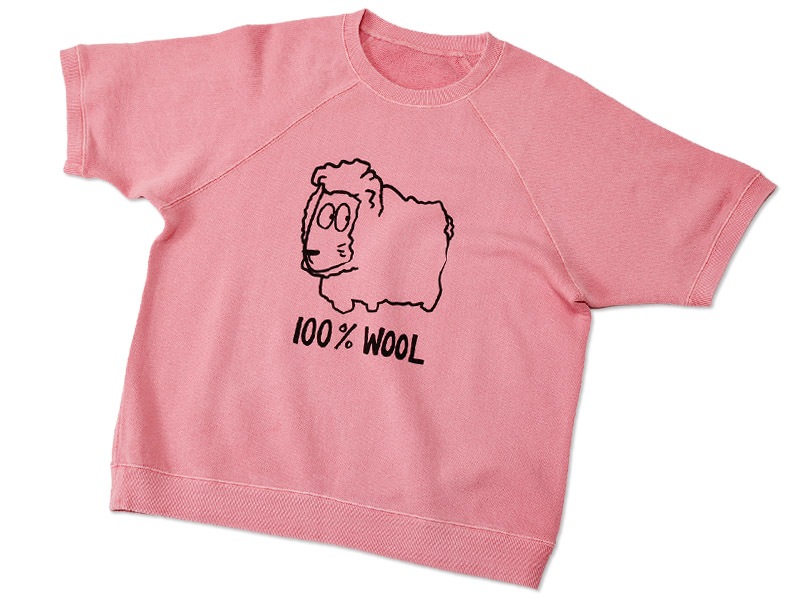 100% WOOL�ȥ�ץ��� Ⱦµ�������å�T����� �ԥ�
