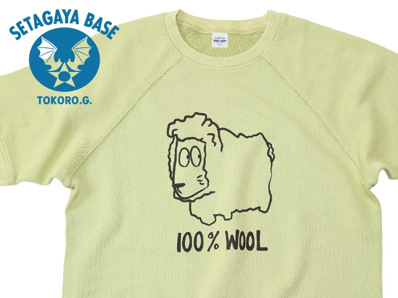 100% WOOL�ȥ�ץ��� Ⱦµ�������å�T����� �饤�ȥ��꡼��