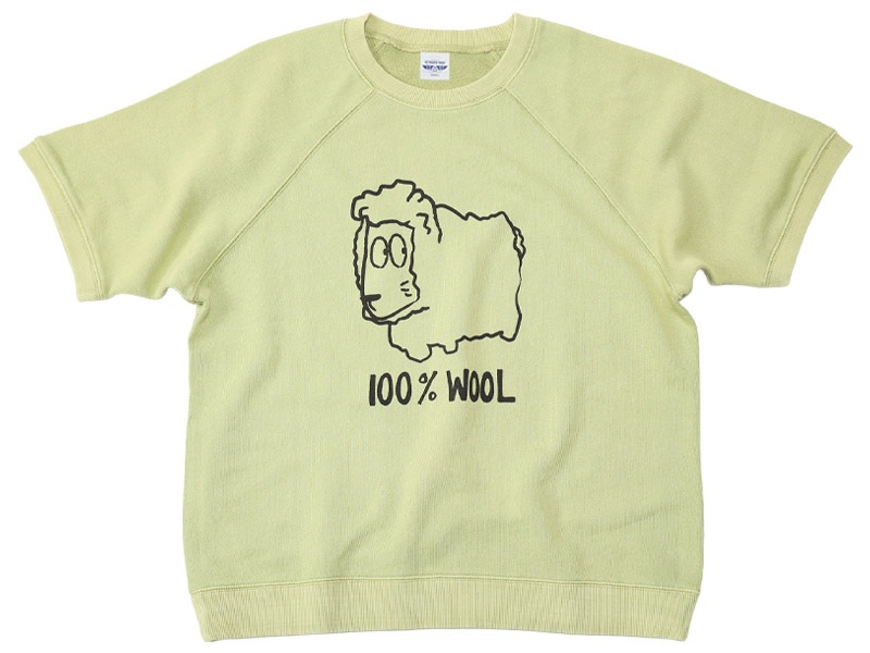 100% WOOL�ȥ�ץ��� Ⱦµ�������å�T����� �饤�ȥ��꡼��