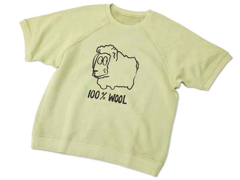 100% WOOL�ȥ�ץ��� Ⱦµ�������å�T����� �饤�ȥ��꡼��