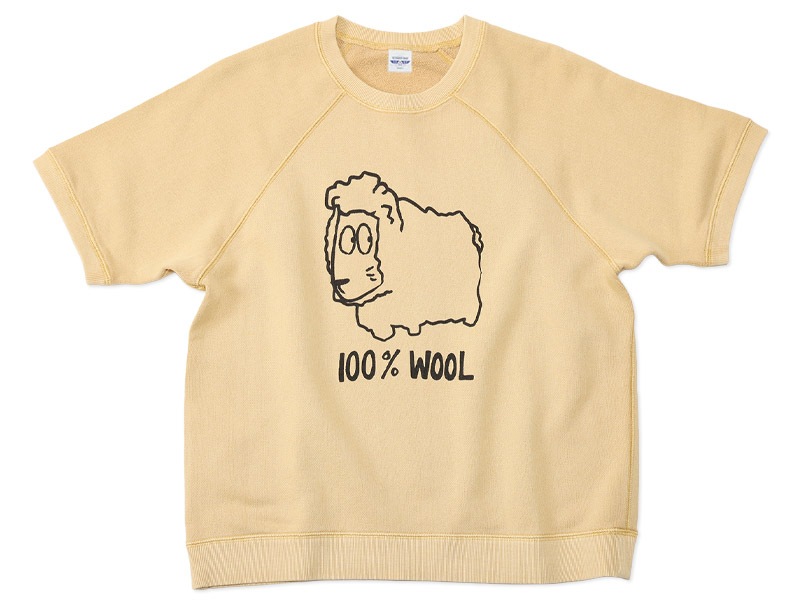 100% WOOL�ȥ�ץ��� Ⱦµ�������å�T����� �饤�ȥ�������