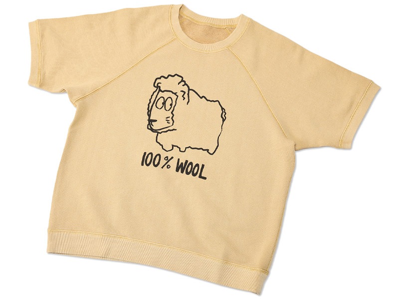 100% WOOL�ȥ�ץ��� Ⱦµ�������å�T����� �饤�ȥ�������