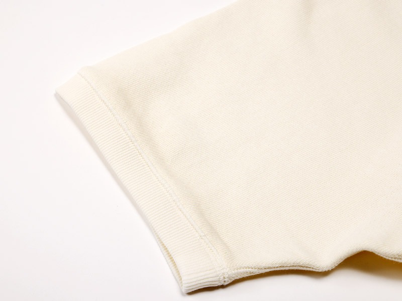 100% WOOL�ȥ�ץ��� Ⱦµ�������å�T����� �ۥ磻��