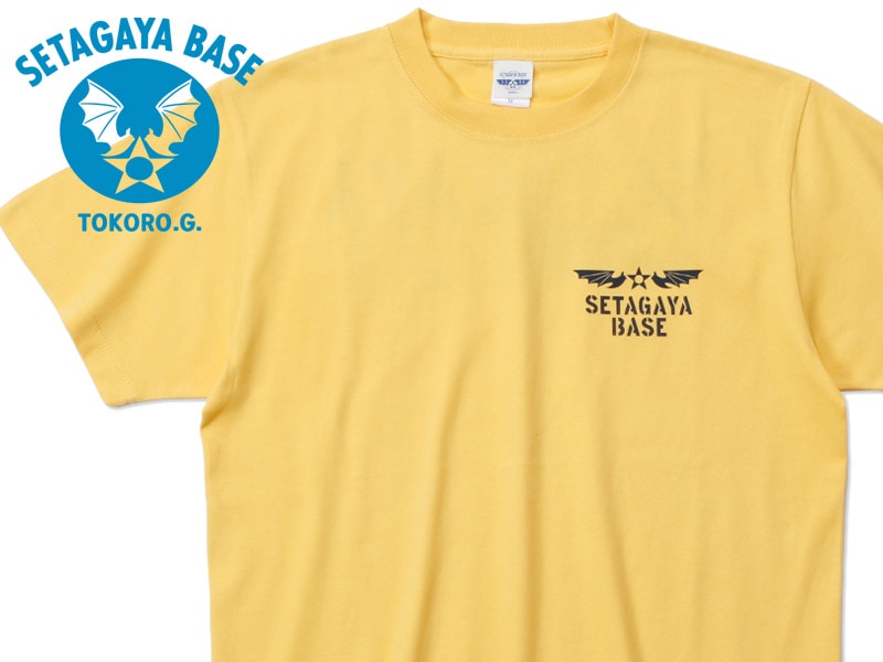 SETAGAYA BASE 渦福ハンコ&コウモリ Tシャツ イエロー / 世田谷ベース