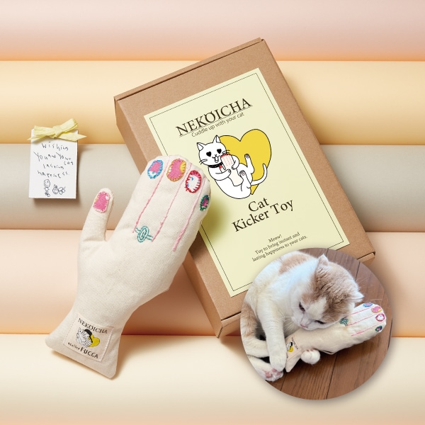 ねこいちゃ 蹴りぐるみ ハンド型（またたびブロックつき）