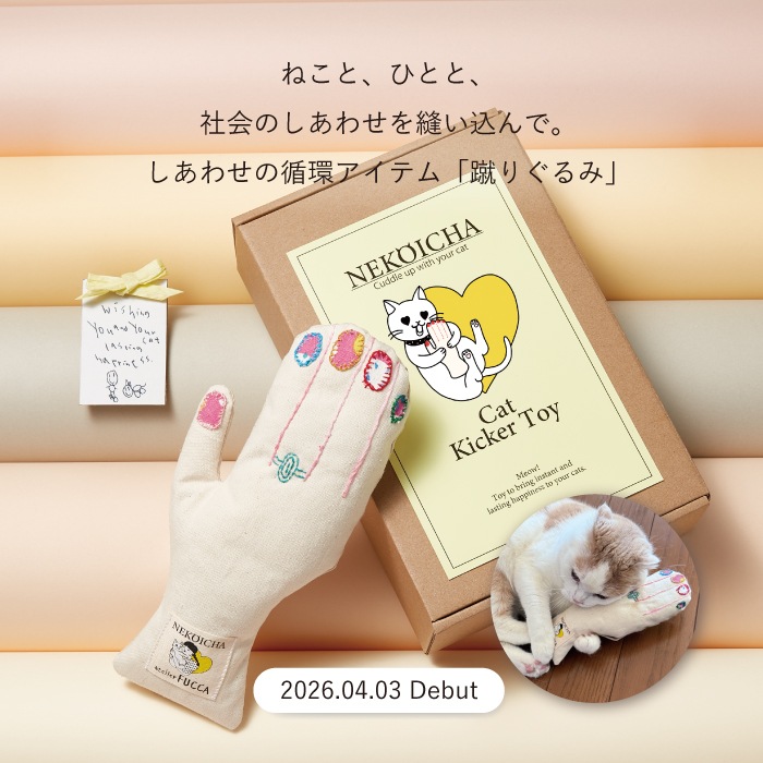 ねこいちゃ 蹴りぐるみ ハンド型（またたびブロックつき）