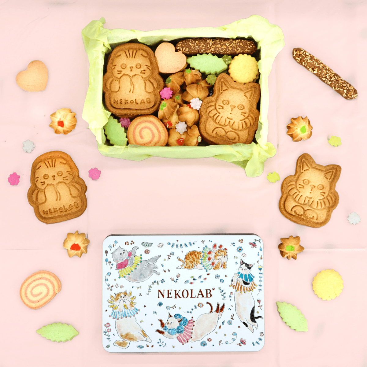 記念コラボ】トコロコムギ | オハナの妖精にゃんこクッキー缶