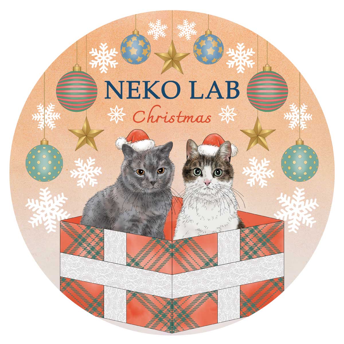 聖所の猫 英語版 foil ４枚セット 数量限定】クリスマス缶 | クッキー缶 | NEKOLAB公式オンラインショップ