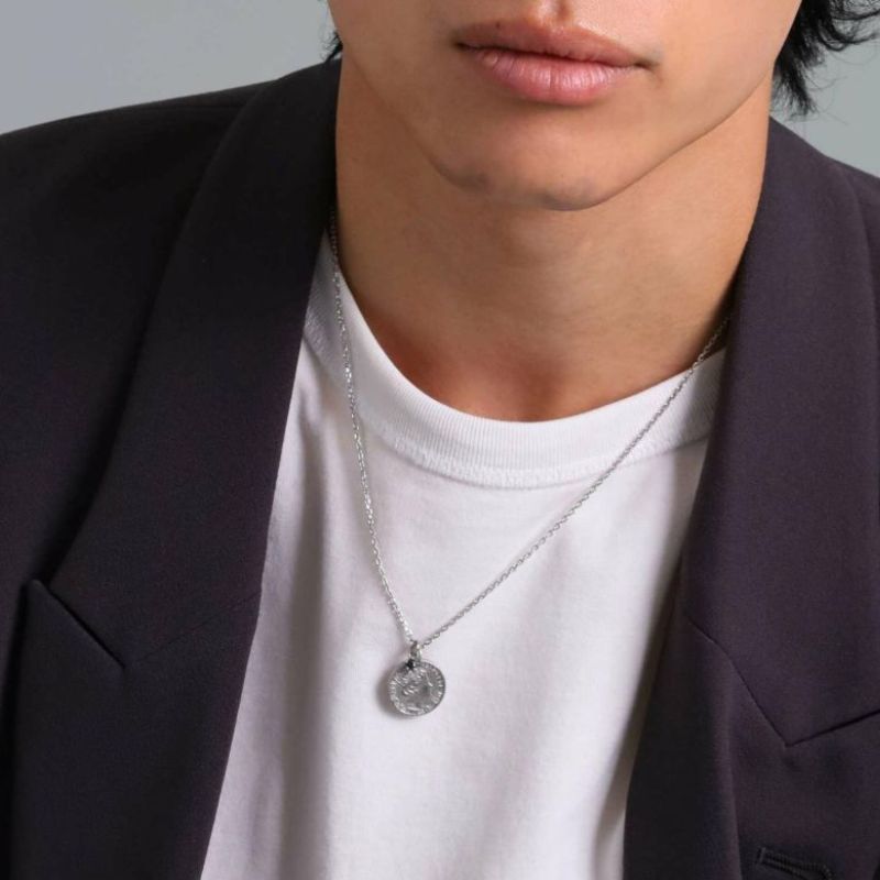 LH-1”ライオンコインペアネックレス/サージカルステンレスネックレス