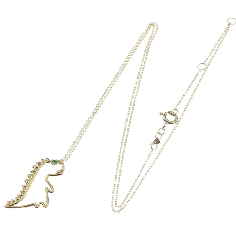 美品ALIITA DINO エメラルド ネックレス aliita-necklace-dinosaur-gold-