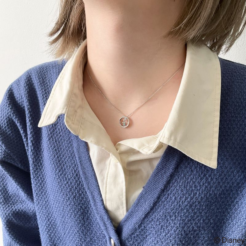 ミッキーマウス / シルバーキュービックジルコニアネックレス