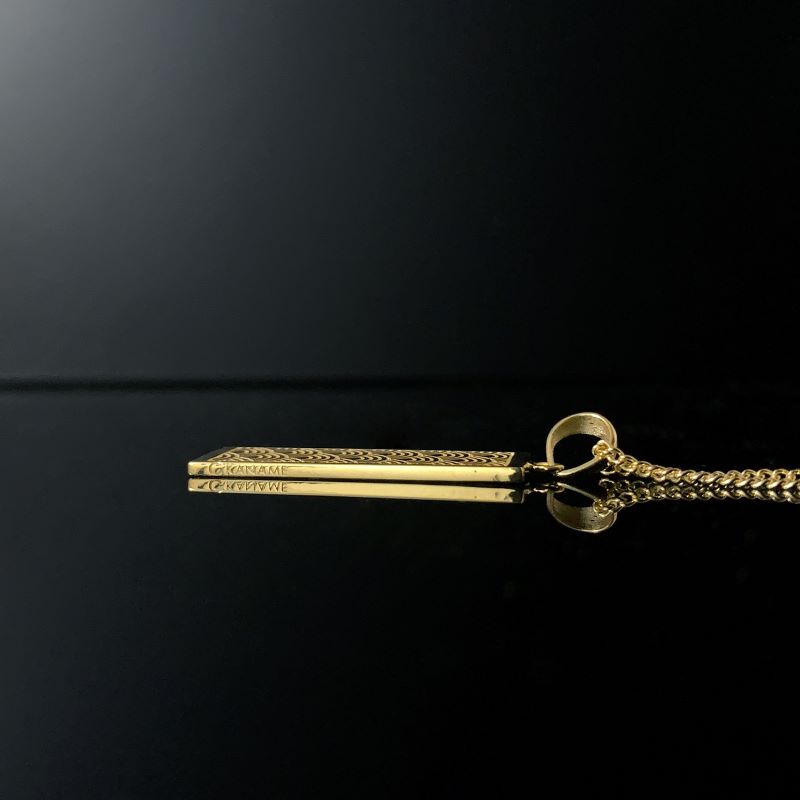 青海波】文様 札 首飾り シルバーネックレス ｜ネクレメ(Nekulame)