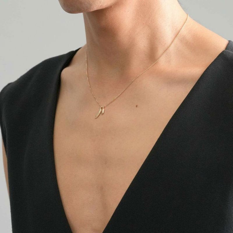 ツインフェザープチネックレス/K10ゴールド｜ネクレメ(Nekulame)