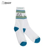 リップンディップ(RIPNDIP) Peeking Nermal Socks (Pine   Slate) 靴下  クルー丈ソックス [AA-2]