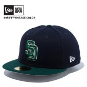 ニュー エラ NEW ERA 59FIFTY Vintage Color サンディエゴ・パドレス ネイビー / ダークグリーン キャップ 帽子  [BB]