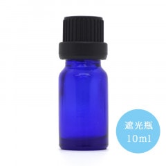 １０ｍｌ ガラス 遮光瓶 コバルト（青）色  〔 セキュリティロック付きキャップ＋中栓ドロッパー付き 〕  【 精油 / アロマオイル 用】|遮光瓶|アロマ用備品