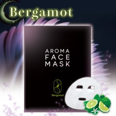 アロマフェイスマスク [ AROMA FACE MASK ] ベルガモットの香り（1袋） フェイス パック シートマスク スキンケア  高保湿 乾燥肌 天然 ヒト型セラミド ナイアシンアミド 美容液 
