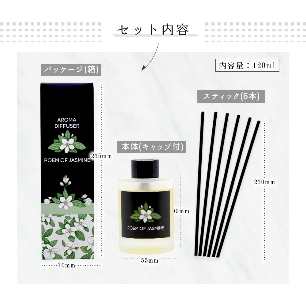 ŷ�������������˻��� �꡼�ɥǥ��ե塼���� POEM OF JASMINE�� �ݥ��४�֥��㥹�ߥ� �� 120ml