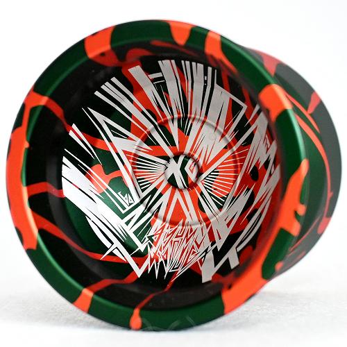 品番104】サベージハンドクラッシュ（グリーン×オレンジスプラッシュ