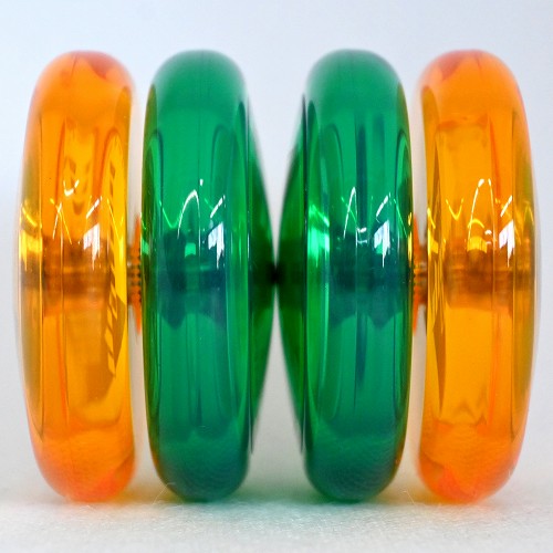 【品番100】ループアップ 2個セット（グリーン×アンバー）【メタルスペーサー】