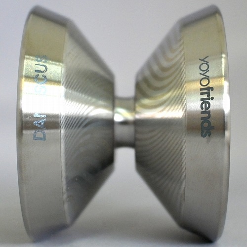 ヨーヨーフレンズ ダマスカス 品番44】ダマスカス（RAW＆ホワイトアルミニウム）＆レザーケース