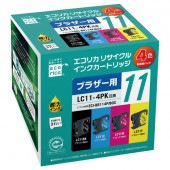 エコリカ LC11-4PK 互換リサイクルインクカートリッジ ECI-BR114P/BOX （取寄品）|ブラザー|インクカートリッジ