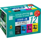 エコリカ LC12-4PK 互換リサイクルインクカートリッジ ECI-BR124P/BOX （取寄品）|ブラザー|インクカートリッジ
