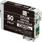 エコリカ ICBK50 互換リサイクルインクカートリッジ ECI-E50B （取寄品）|エプソン|インクカートリッジ