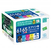 エコリカ IC4CL6165 互換リサイクルインクカートリッジ ECI-E6165-4P （取寄品）|エプソン|インクカートリッジ