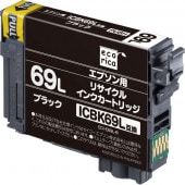 エコリカ ICBK69L 互換リサイクルインクカートリッジ ECI-E69L-B （取寄品）|エプソン|インクカートリッジ