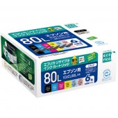 エコリカ IC6CL80L 互換リサイクルインクカートリッジ ECI-E80L-6P （取寄品）|エプソン|インクカートリッジ