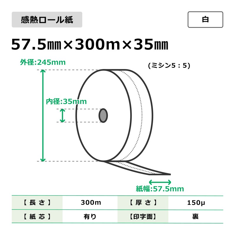 ��Ǯ������� 57.5mm��300m��35mm�ʥߥ���5��5�� �� 5����