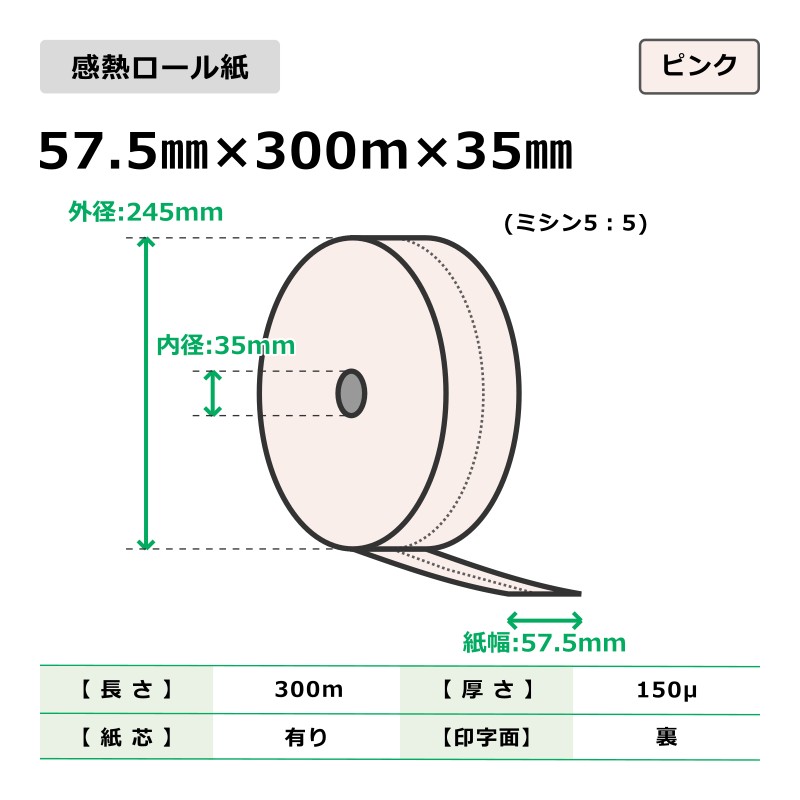 ��Ǯ������� 57.5mm��300m��35mm�ʥߥ���5��5�� �ԥ� 5����