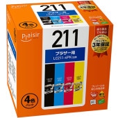 �֥饶���б� �ץ쥸���� LC211-4PK�ߴ����� 4���ѥå� PLE-BR211-4P