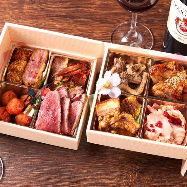 【WORLD DINER】春夏秋冬・肉懐石膳-梅-【２段８品 ２～３人前】