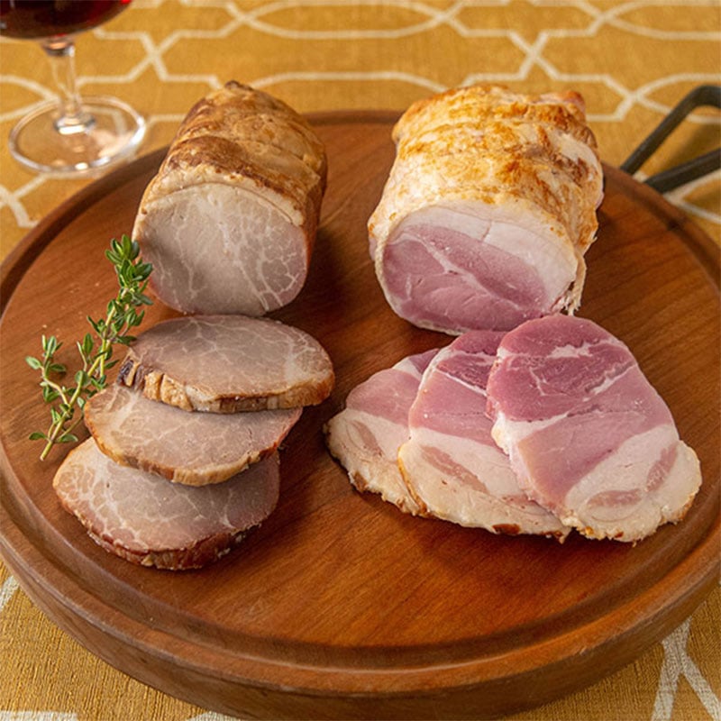 【送料無料】【コワダヤ】鹿児島産黒豚ローストポークと黒豚炭焼き焼豚
