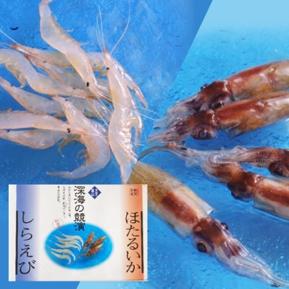 鈴香食品】深海の競演（生冷ほたるいか＆生冷白えび）